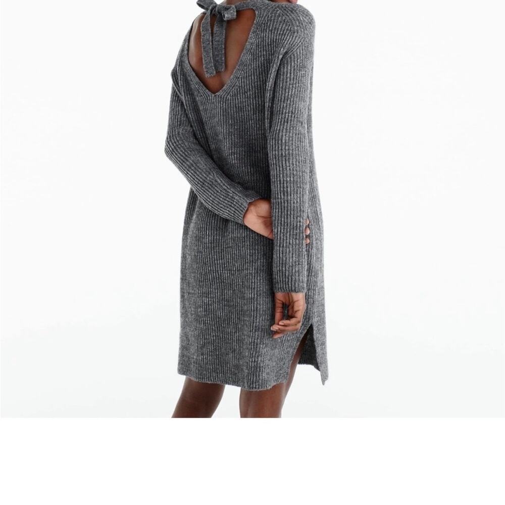 J. Crew Collection The Oversized Open Back Knit Dress in Heather Grey - Size XS